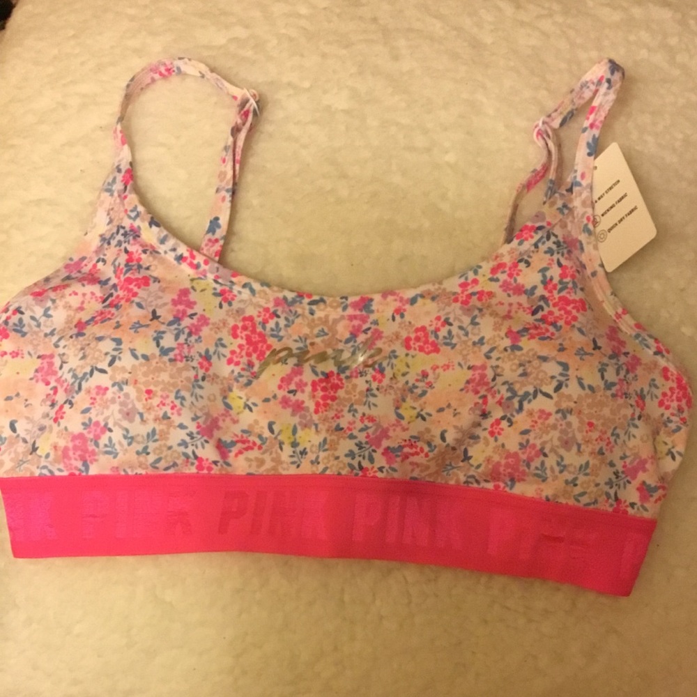 Pink sport bra